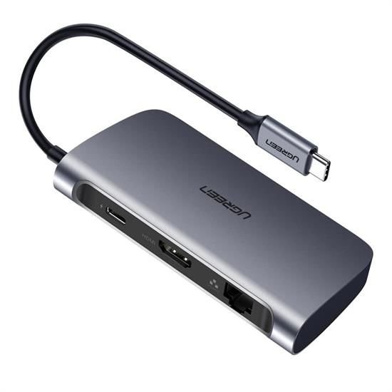 UGREEN 50771 CM212 6 in 1 USB C to 1GB/s Ethernet, 4K HDMI, USB 3.0 Hub Çoklayıcı 100W Hızlı PD Şarj